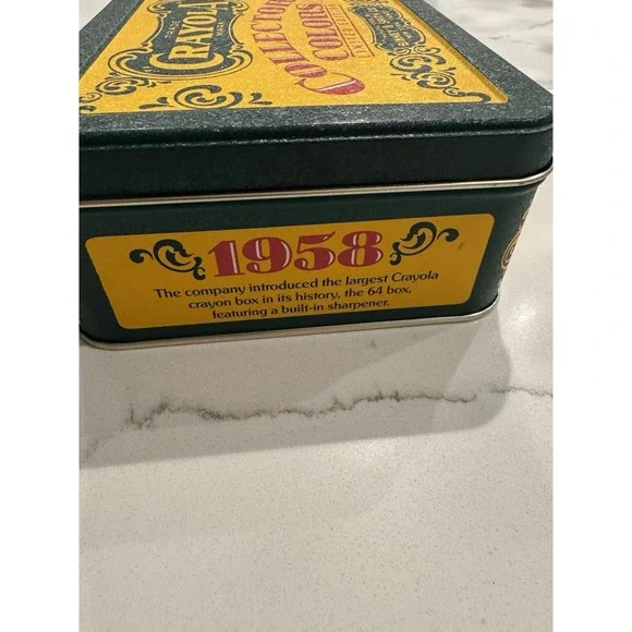 Crayola Collector's Colors Limited Edition Tin Box (1991) 72 Crayons Open Box - Picture 2 of 10
